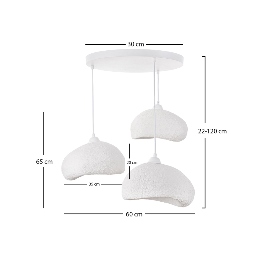 Brilagi - Suspension sur câble WABI SABI 3xE27/40W/230V Ø 60 cm blanche