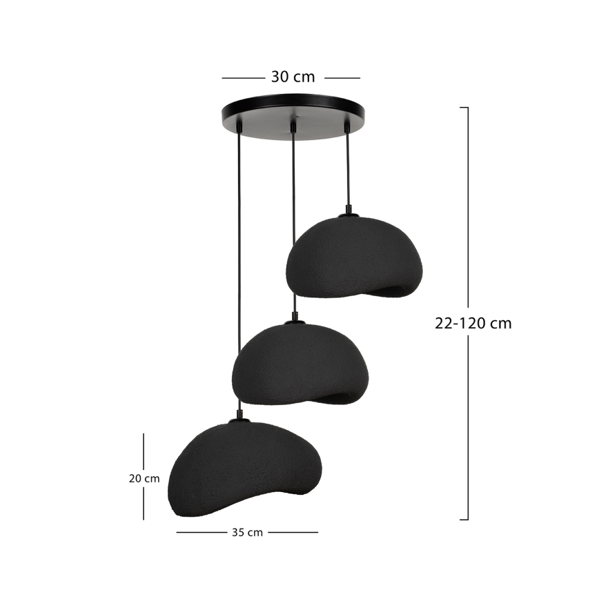 Brilagi - Suspension sur câble WABI SABI 3xE27/40W/230V Ø 60 cm noir