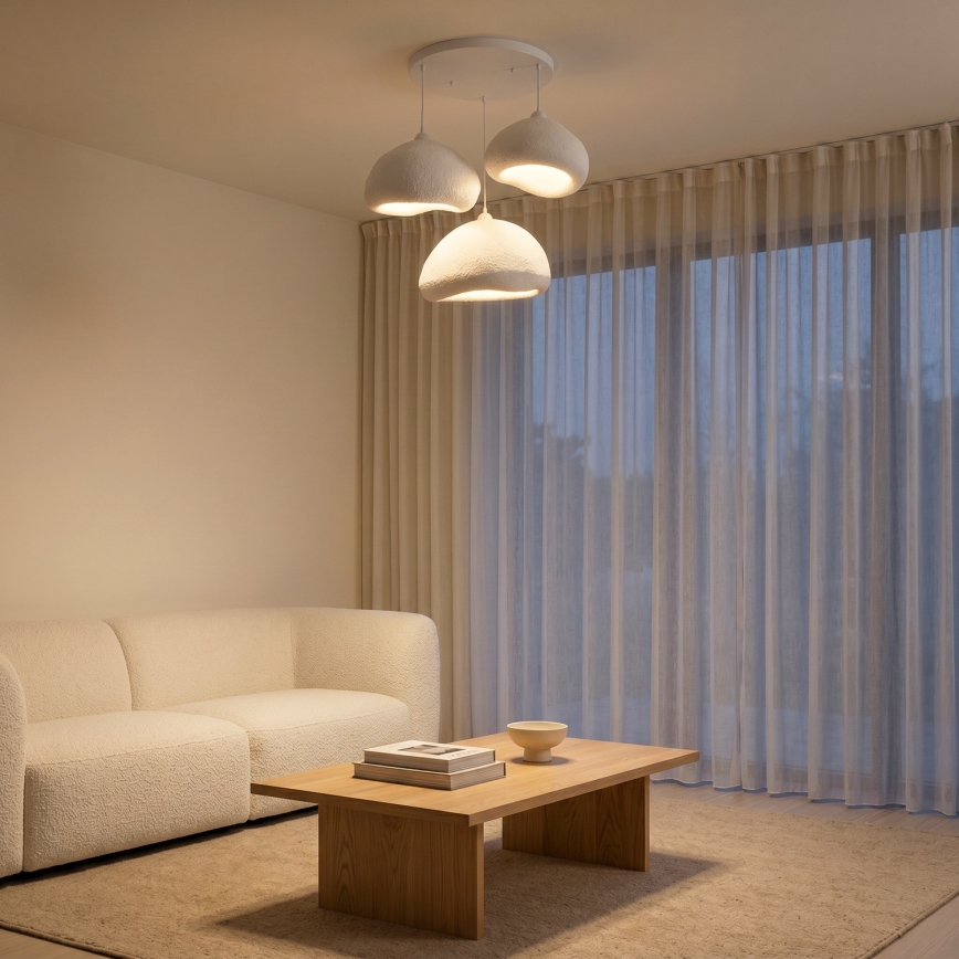 Brilagi - Suspension sur câble WABI SABI 3xE27/40W/230V Ø 82 cm blanc