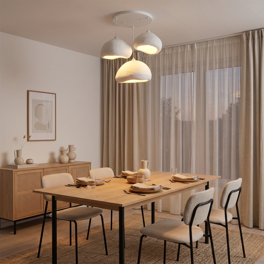Brilagi - Suspension sur câble WABI SABI 3xE27/40W/230V Ø 82 cm blanc