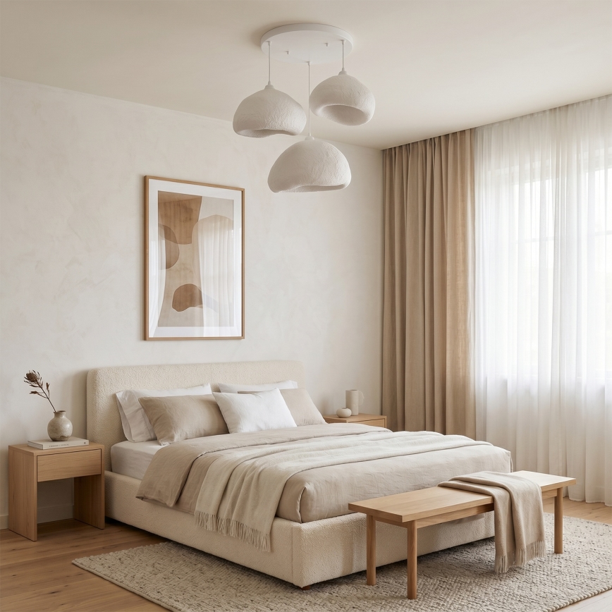 Brilagi - Suspension sur câble WABI SABI 3xE27/40W/230V Ø 82 cm blanc