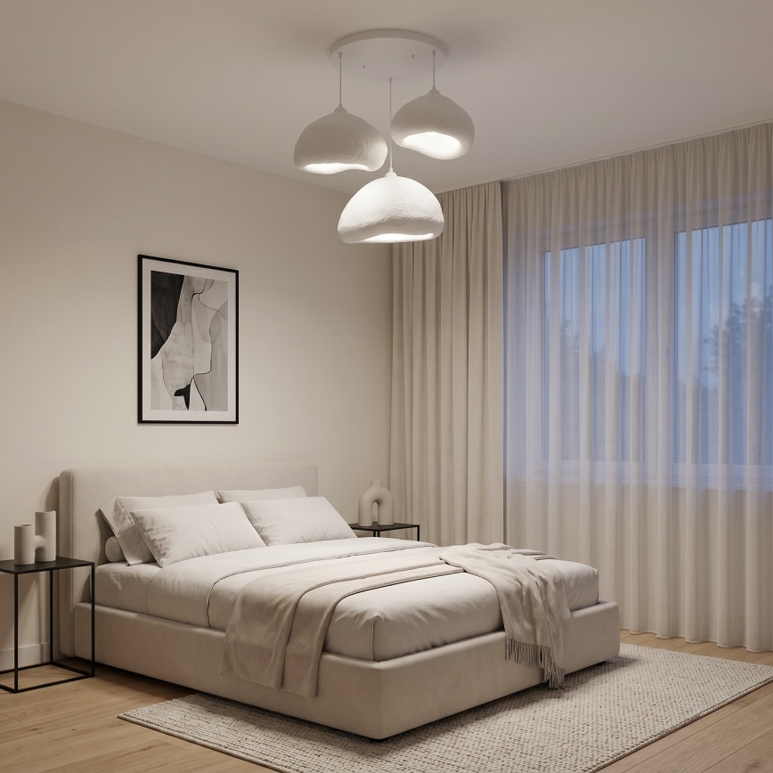 Brilagi - Suspension sur câble WABI SABI 3xE27/40W/230V Ø 82 cm blanc