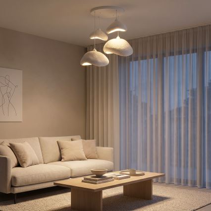 Brilagi - Suspension sur câble WABI SABI 4xE27/40W/230V Ø 90 cm blanche