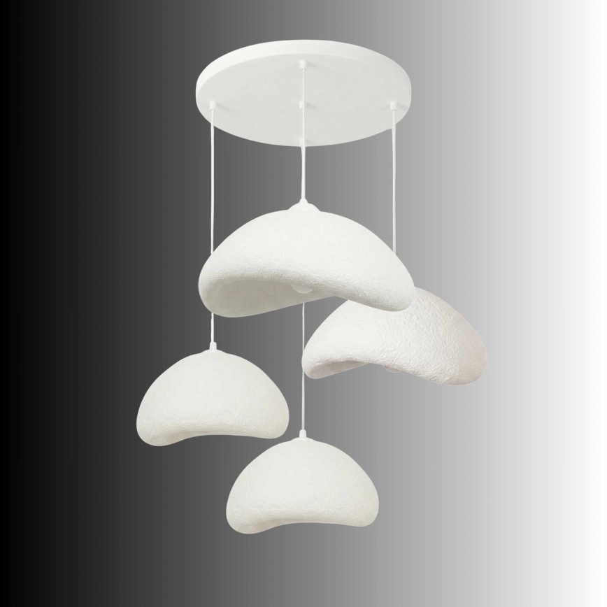 Brilagi - Suspension sur câble WABI SABI 4xE27/40W/230V Ø 90 cm blanche