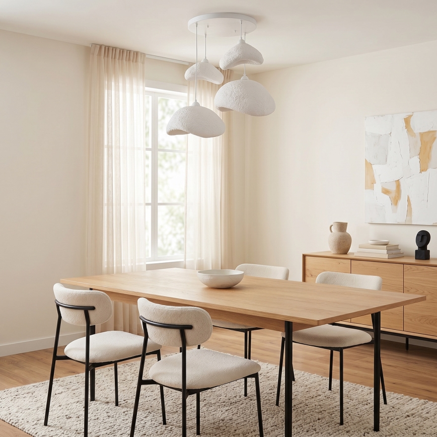Brilagi - Suspension sur câble WABI SABI 4xE27/40W/230V Ø 90 cm blanche