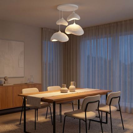 Brilagi - Suspension sur câble WABI SABI 4xE27/40W/230V Ø 90 cm blanche
