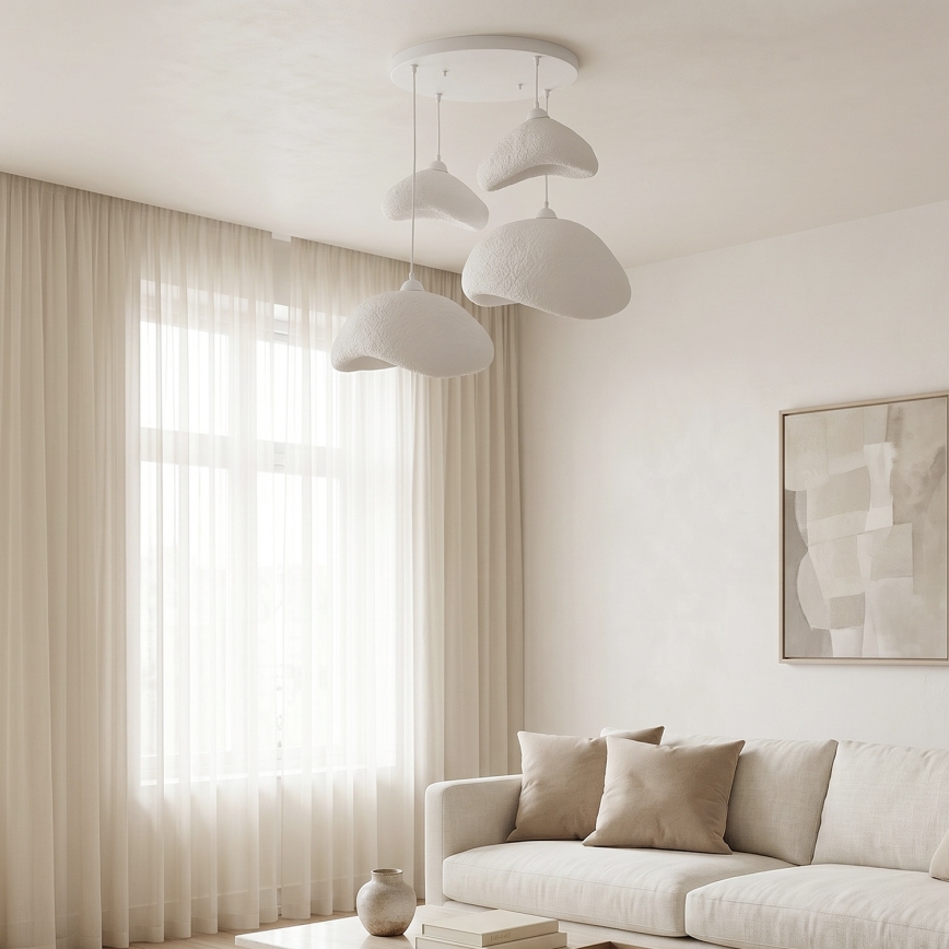 Brilagi - Suspension sur câble WABI SABI 4xE27/40W/230V Ø 90 cm blanche