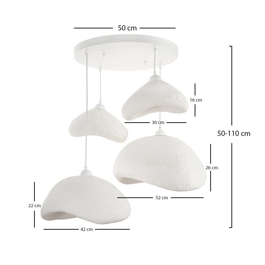 Brilagi - Suspension sur câble WABI SABI 4xE27/40W/230V Ø 90 cm blanche