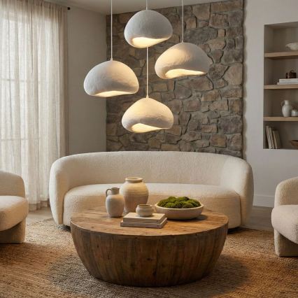 Brilagi - Suspension sur câble WABI SABI 4xE27/40W/230V Ø 95 cm blanche