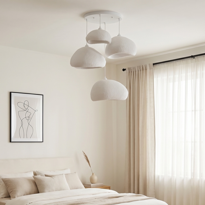 Brilagi - Suspension sur câble WABI SABI 4xE27/40W/230V Ø 95 cm blanche