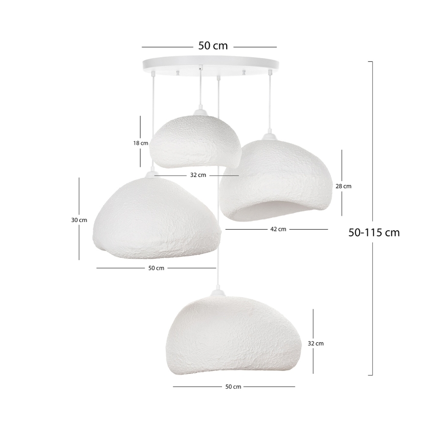 Brilagi - Suspension sur câble WABI SABI 4xE27/40W/230V Ø 95 cm blanche