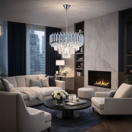 Brilagi - Suspension sur chaîne ECLIPSE 5xE14/10W/230V Ø 38 cm argenté