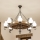 Brilagi - Suspension sur chaîne ROATA 8xE14/40W/230V Ø 70 cm hêtre/noyer