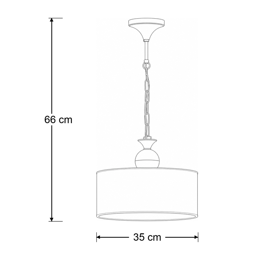 Brilagi - Suspension sur chaîne SAPHIRE 1xE27/15W/230V crème/doré/patine