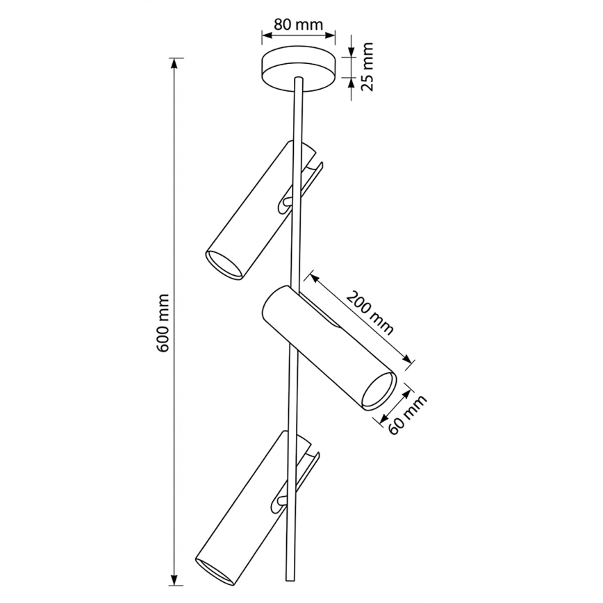 Brilagi - Suspension sur tige BRANCH 3xGU10/30W/230V blanche