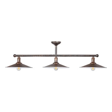 BRILAGI - Suspension sur tige FORGE 3xE27/60W/230V cuivrée/patinée