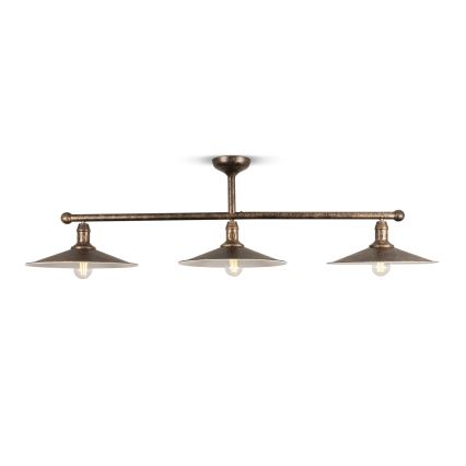 BRILAGI - Suspension sur tige FORGE 3xE27/60W/230V cuivrée/patinée