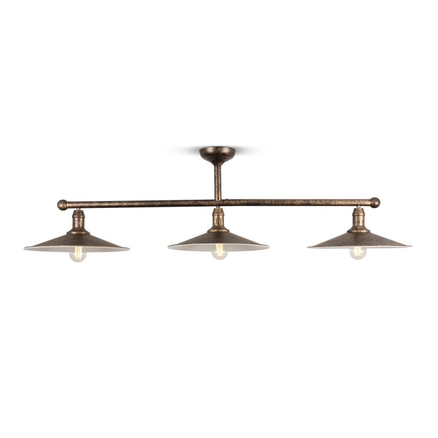 BRILAGI - Suspension sur tige FORGE 3xE27/60W/230V cuivrée/patinée