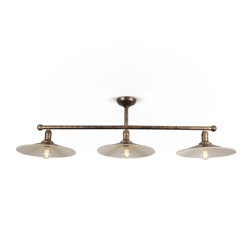 BRILAGI - Suspension sur tige FORGE 3xE27/60W/230V cuivrée/patinée