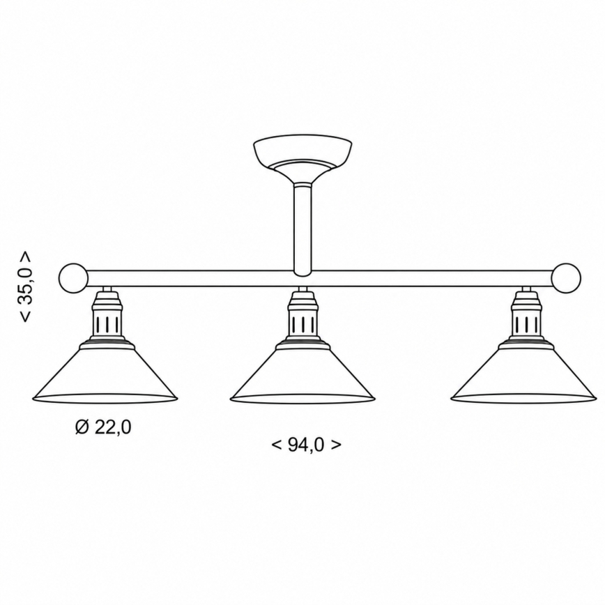 BRILAGI - Suspension sur tige FORGE 3xE27/60W/230V patine/cuivrée