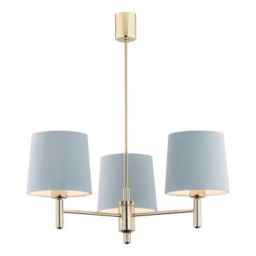 Brilagi - Suspension sur tige MONTE 3xE27/60W/230V bleu/doré