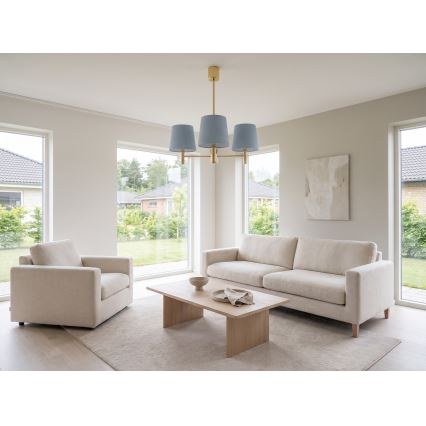 Brilagi - Suspension sur tige MONTE 3xE27/60W/230V bleu/doré