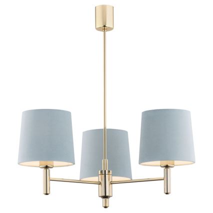 Brilagi - Suspension sur tige MONTE 3xE27/60W/230V bleu/doré