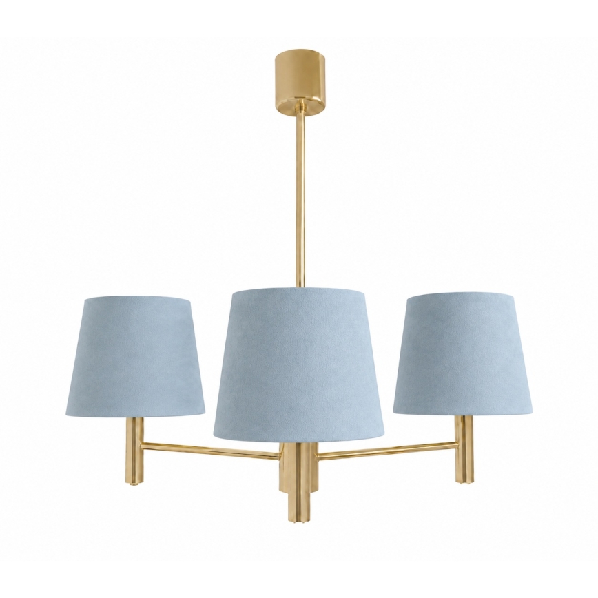 Brilagi - Suspension sur tige MONTE 3xE27/60W/230V bleu/doré