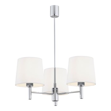 Brilagi - Suspension sur tige MONTE 3xE27/60W/230V crème/chrome brillant