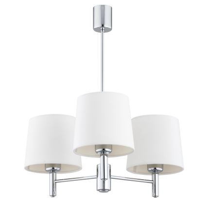 Brilagi - Suspension sur tige MONTE 3xE27/60W/230V crème/chrome brillant