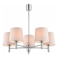 Brilagi - Suspension sur tige MONTE 5xE27/15W/230V beige/chrome brillant