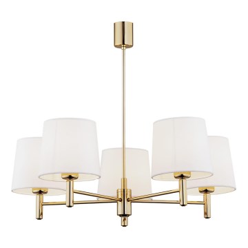 Brilagi - Suspension sur tige MONTE 5xE27/15W/230V crème/doré