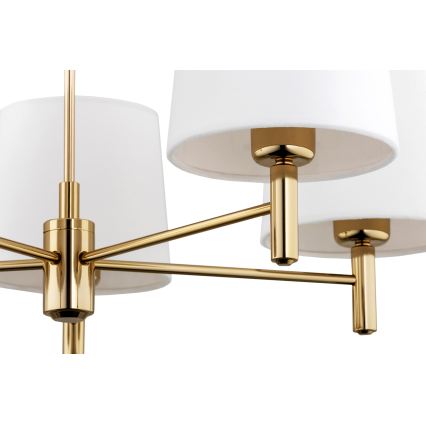 Brilagi - Suspension sur tige MONTE 5xE27/15W/230V crème/doré