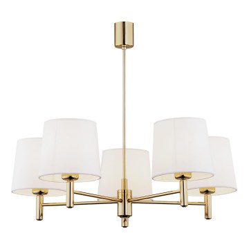 Brilagi - Suspension sur tige MONTE 5xE27/60W/230V crème/doré