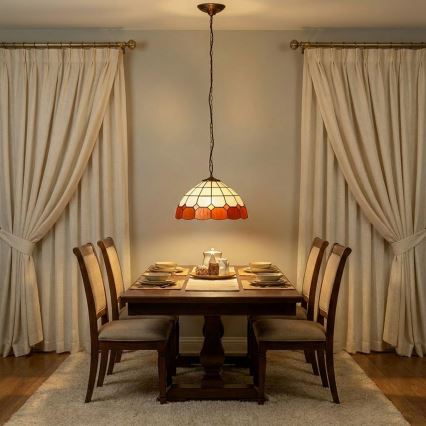 Brilagi - Suspension Tiffany en vitrail sur chaîne SIENNA 1xE27/60W/230V Ø 40 cm