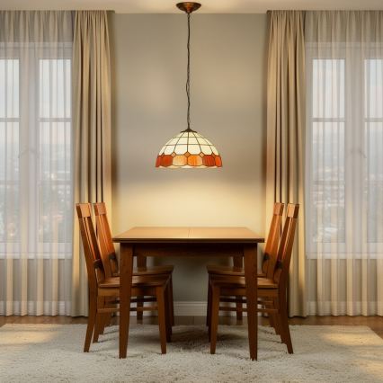 Brilagi - Suspension Tiffany en vitrail sur chaîne SIENNA 1xE27/60W/230V Ø 40 cm