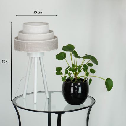 Brilagi - Tafellamp ALASKA LUNETA 1xE27/15W/230V grijs/crème