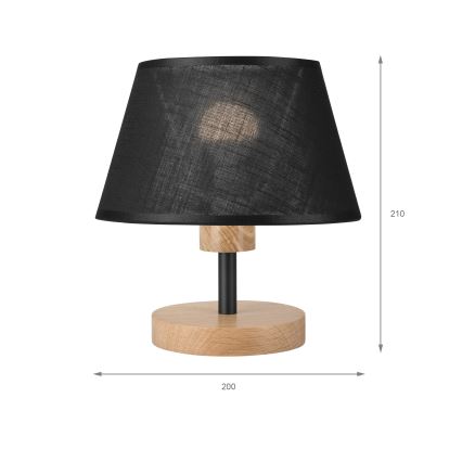 Brilagi - Tafellamp ANTHONY 1xE27/60W/230V eiken/zwart