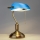 Brilagi - Tafellamp BANK OFFICE 1xE27/60W/230V messing/blauw