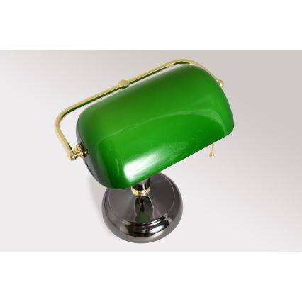 Brilagi - Tafellamp BANK OFFICE 1xE27/60W/230V zwart/goud/groen