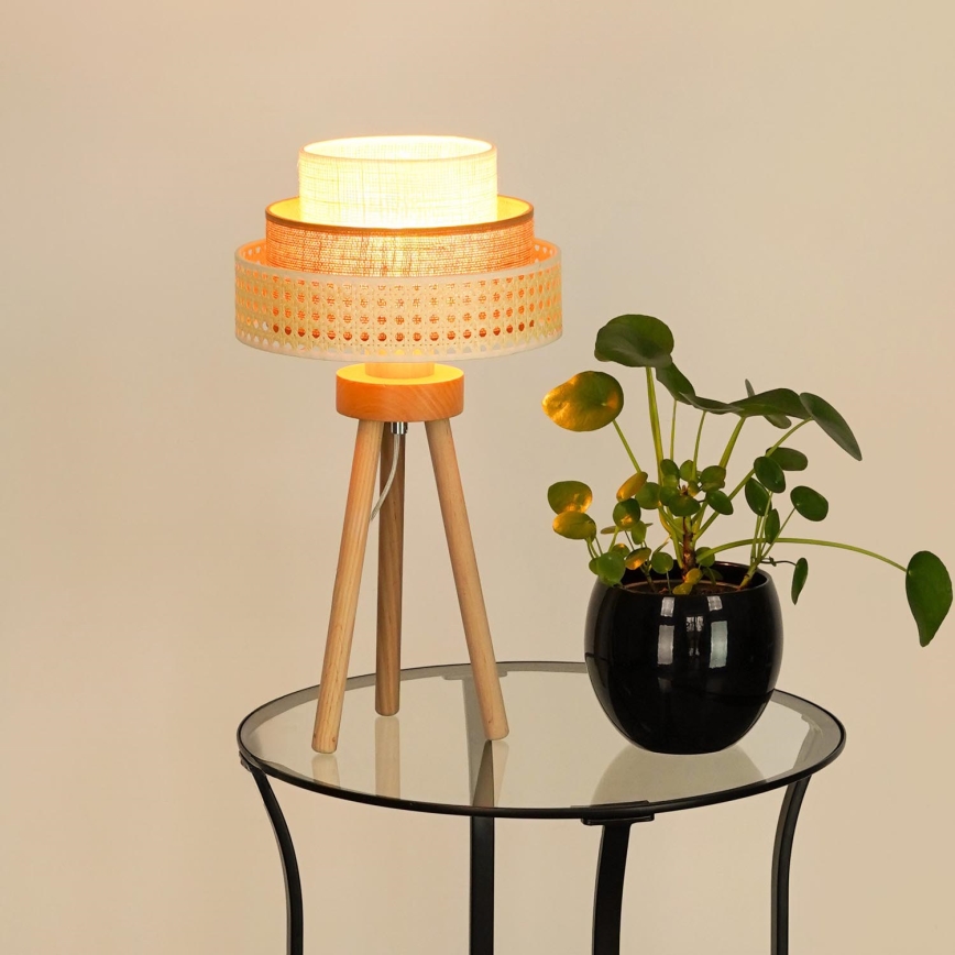 Brilagi - Tafellamp CEDAR LUNETA 1xE27/15W/230V beige/bruin/crème