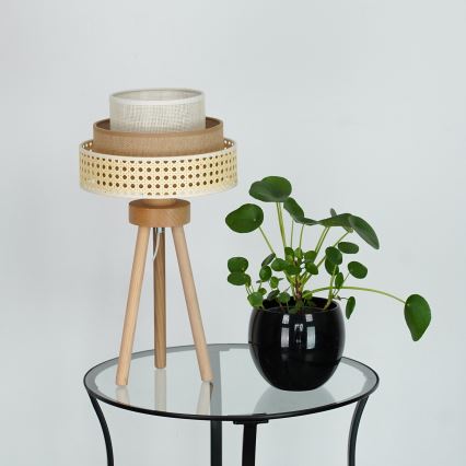 Brilagi - Tafellamp CEDAR LUNETA 1xE27/15W/230V beige/bruin/crème