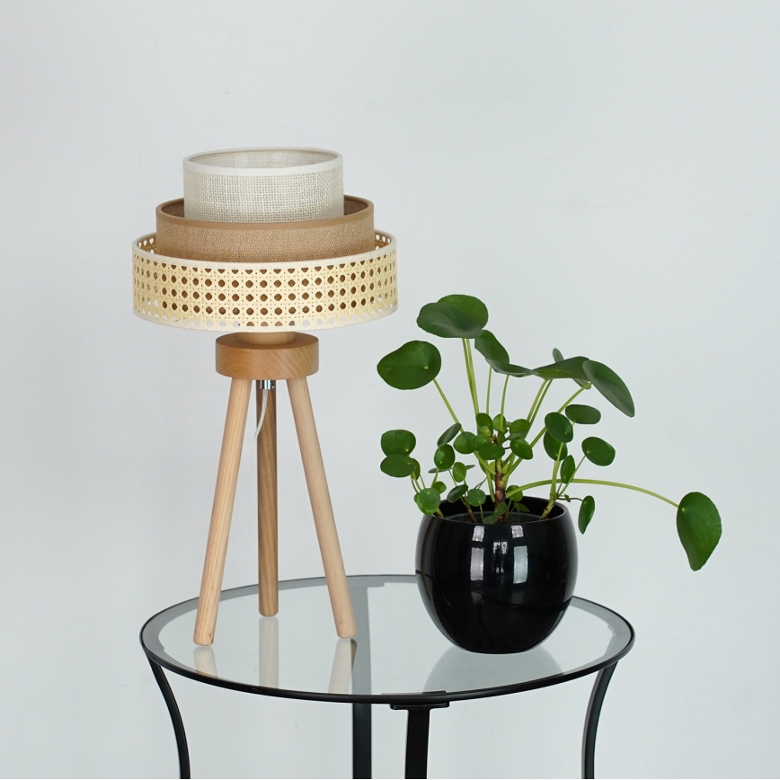 Brilagi - Tafellamp CEDAR LUNETA 1xE27/15W/230V beige/bruin/crème