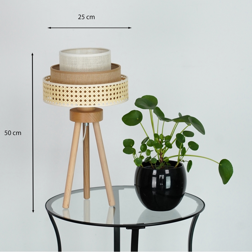 Brilagi - Tafellamp CEDAR LUNETA 1xE27/15W/230V beige/bruin/crème