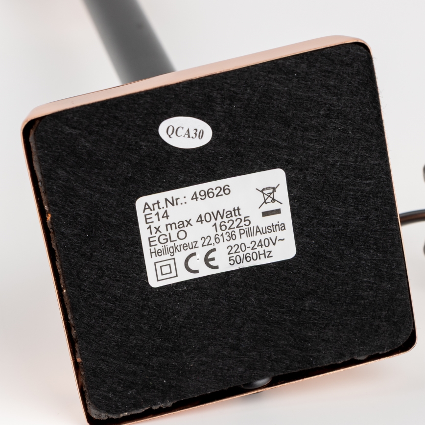 Brilagi - Tafellamp CERIA 1xE14/40W/230V zwart/koper/grijs