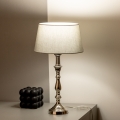 Brilagi - Tafellamp CERIA 1xE27/60W/230V Ø 25 cm glanzend chroom/grijs