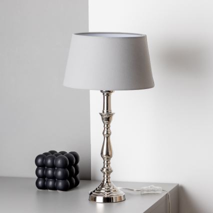 Brilagi - Tafellamp CERIA 1xE27/60W/230V Ø 25 cm glanzend chroom/grijs