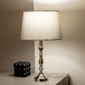 Brilagi - Tafellamp CERIA 1xE27/60W/230V Ø 30 cm glanzend chroom/grijs