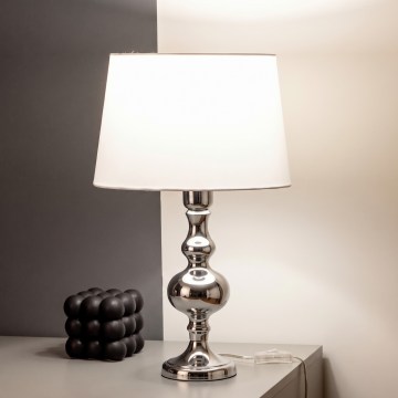 BRILAGI - Tafellamp CERIA 1xE27/60W/230V Ø 30 cm glanzend chroom/wit