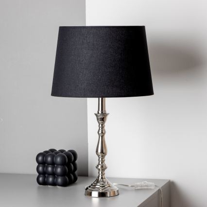 Brilagi - Tafellamp CERIA 1xE27/60W/230V Ø 30 cm glanzend chroom/zwart